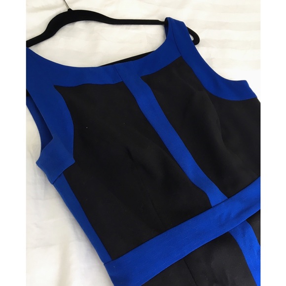 Ellen Tracy sheath dress in vivid blue and black - Picture 3 of 6